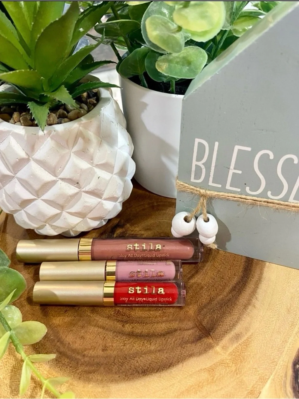 Stila Liquid Lipstick Trio — Red, Mauve, Brown